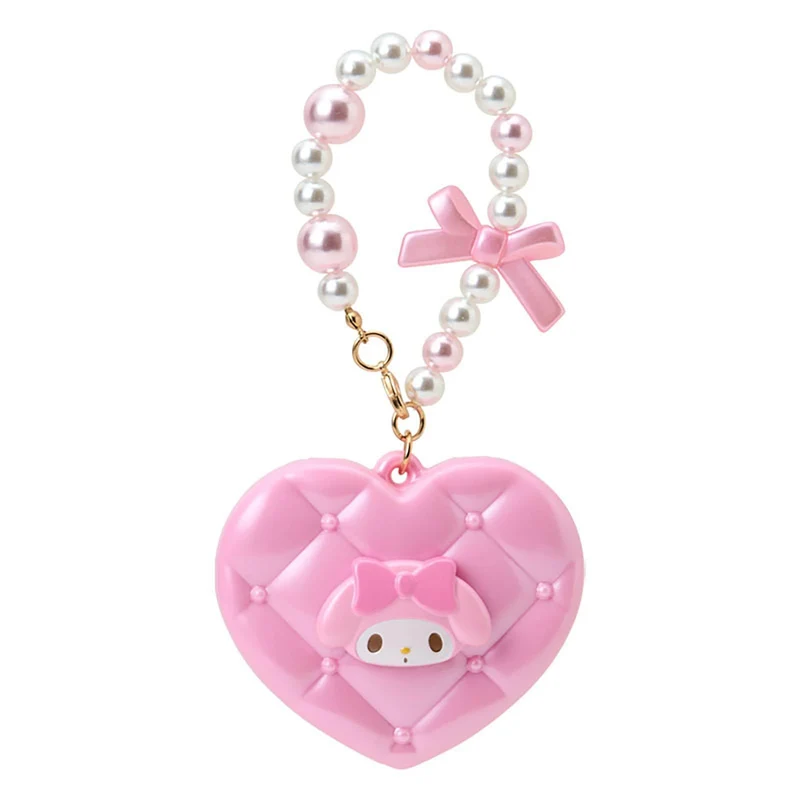 [Self-operated] Sanrio My Melody Heart Pearl Pendant (1 piece) - Portable Makeup Mirror, Bag Charm, Keychain