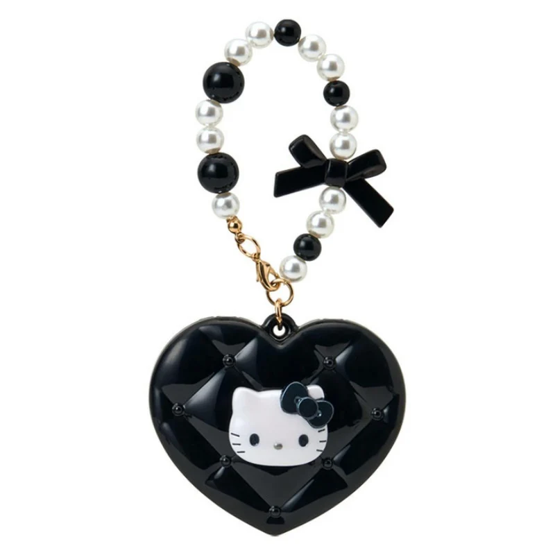 [Self-operated] Sanrio Kitty Heart Pearl Pendant (1 piece) - Portable Makeup Mirror, Bag Charm, Keychain