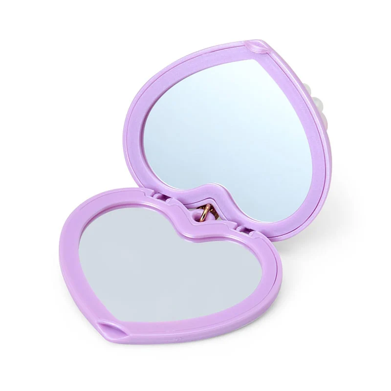 [Self-operated] Sanrio Heart Pearl Pendant Kuromi Style (1 piece) - Portable Makeup Mirror, Bag Charm, Keychain