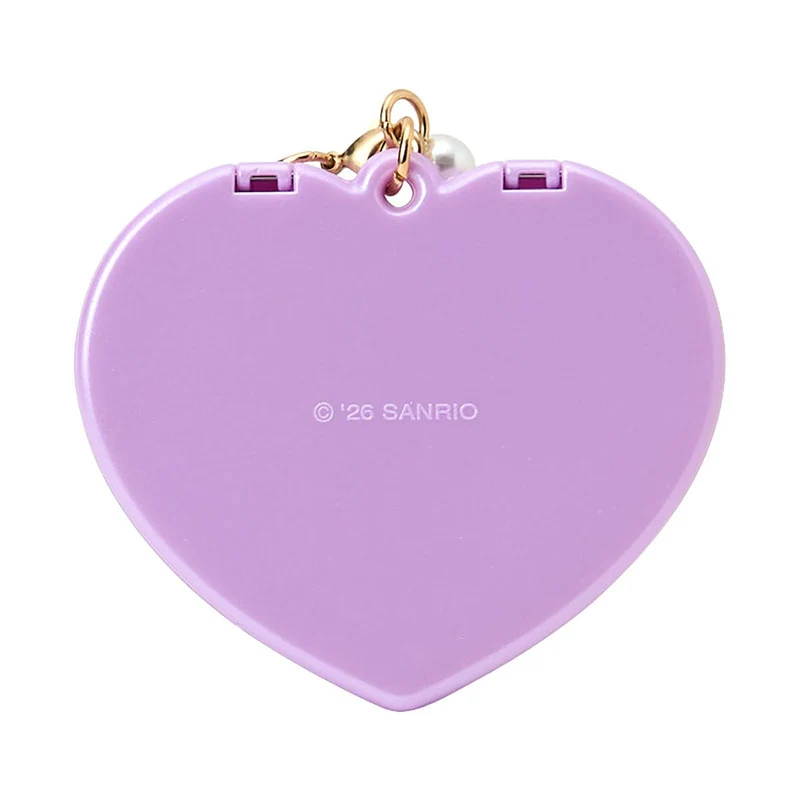[Self-operated] Sanrio Heart Pearl Pendant Kuromi Style (1 piece) - Portable Makeup Mirror, Bag Charm, Keychain