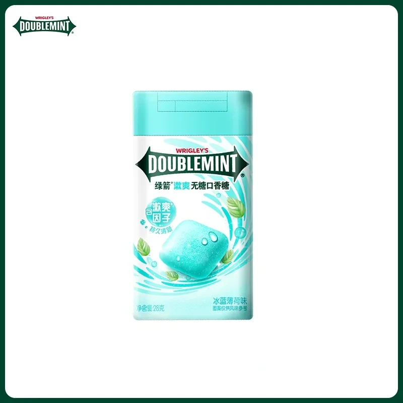 [Self-operated] Wrigley's Doublemint Sugar-Free Breath Freshening Gum (Bottled) 28g (Kissing Refreshing and Cooling) - a snack for fresh breath and a kissing sensation.