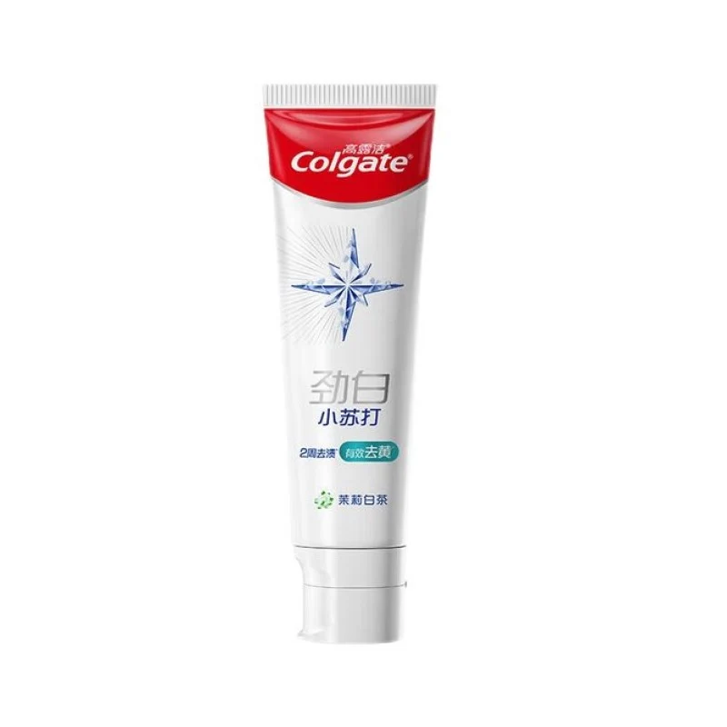 [Self-operated] Colgate Whitening Baking Soda Toothpaste (Jasmine White Tea Flavor) 120g (China) - Freshens breath, removes stains effectively in 2 weeks, improves yellowing teeth caused by coffee, tea, and tobacco stains.