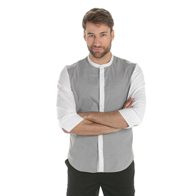 Camisa Chico Manga 3/4 Combinado Gris