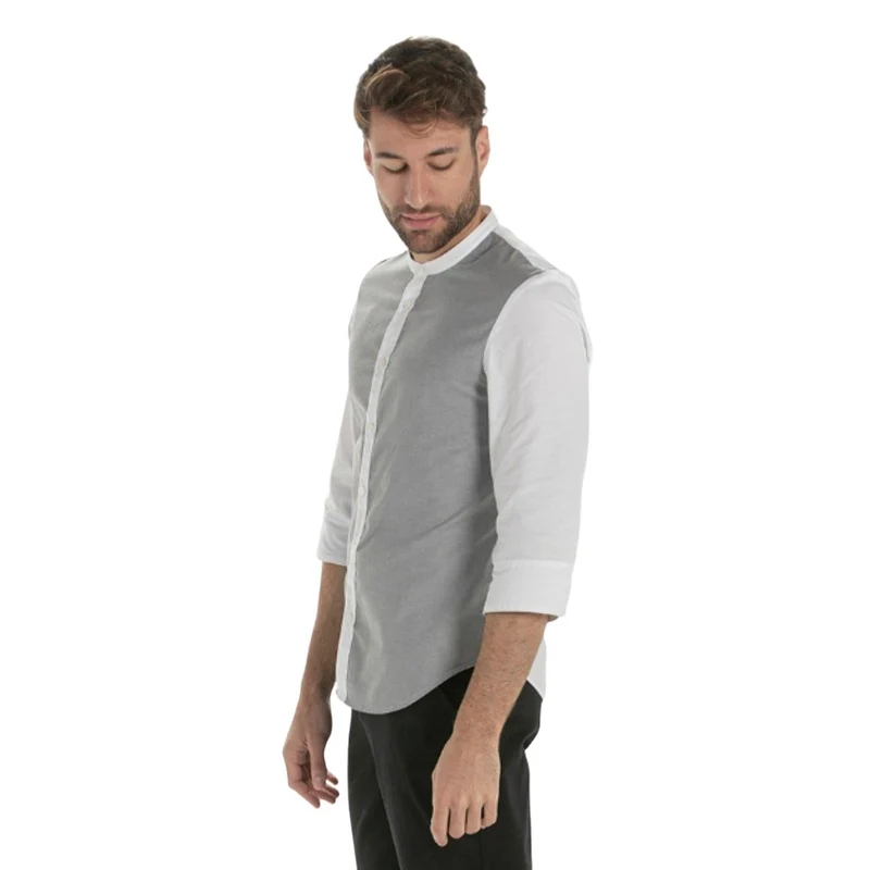 Camisa Chico Manga 3/4 Combinado Gris