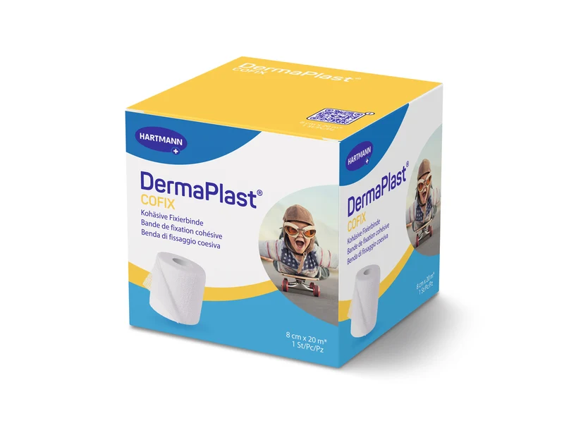 DermaPlast Cofix kohäsive Fixierbinde, weiss, 8 cm x 20 m, 1 Stück