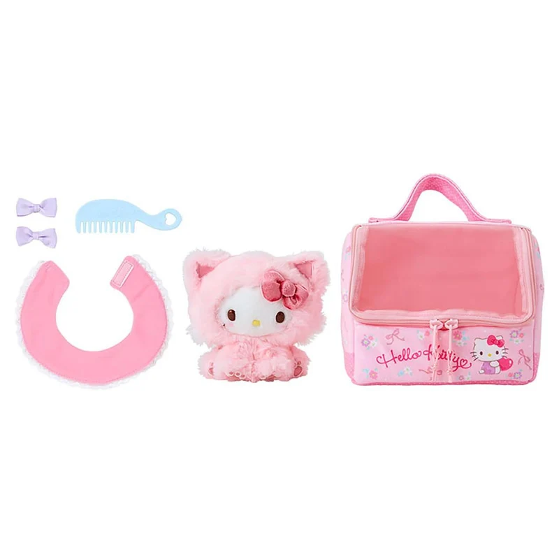 [Self-operated] Sanrio Plush Toy Care Set (Kitty Style) - 1 Set for Children's Role-Playing Pretend Play Toys, Interactive Play, Girl's Birthday Gift