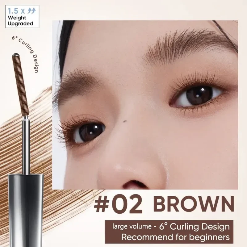 [Self-operated] Judydoll Large Capacity Volumizing Upgraded Mascara #02 Brown 3g (China) 6° Inclined Curling Design, Waterproof, Sweatproof, Long-Lasting, Smudge-Proof