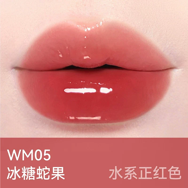 [Self-operated] AZTK Pure Light Lasting Color Lip Gloss #WM05 Rock Sugar Red Delicious Fruit 1.9g Solid Lip Gloss Mirror Lipstick Moisturizing Jelly Feel Not Easy to Transfer