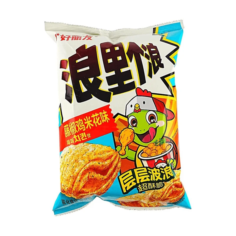 [Self-operated] ORION (Korea) Mainland Version "Waves" Turtle Crispy Puffed Snack, Sichuan Pepper Chicken Popcorn Flavor, 65g, Wavy Shape, Spicy and Crispy Casual Snack
