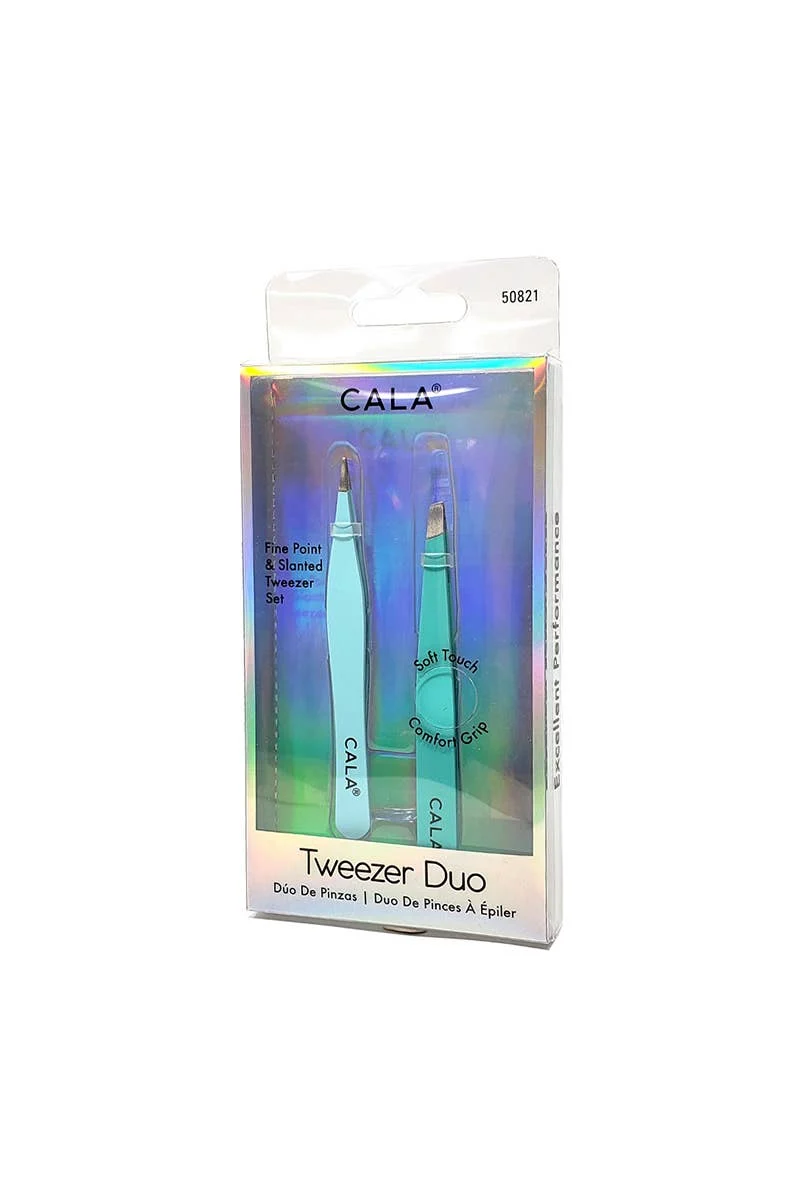 [Self-operated] CALA Mint Green Soft Precision Tweezers 2-Piece Set