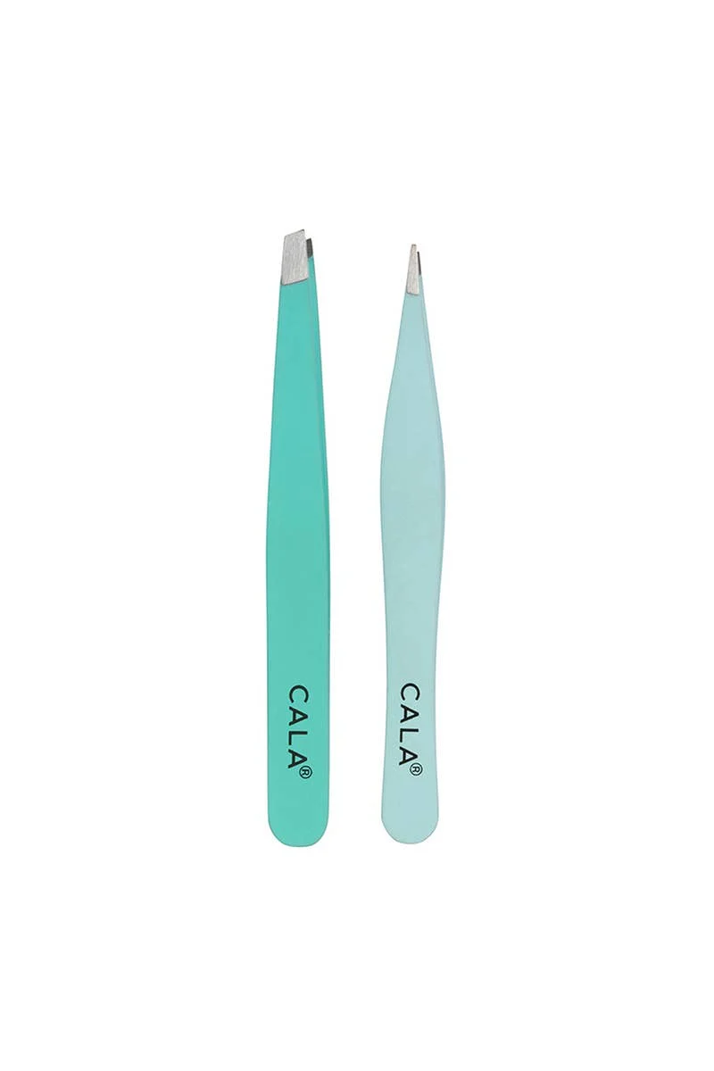 [Self-operated] CALA Mint Green Soft Precision Tweezers 2-Piece Set