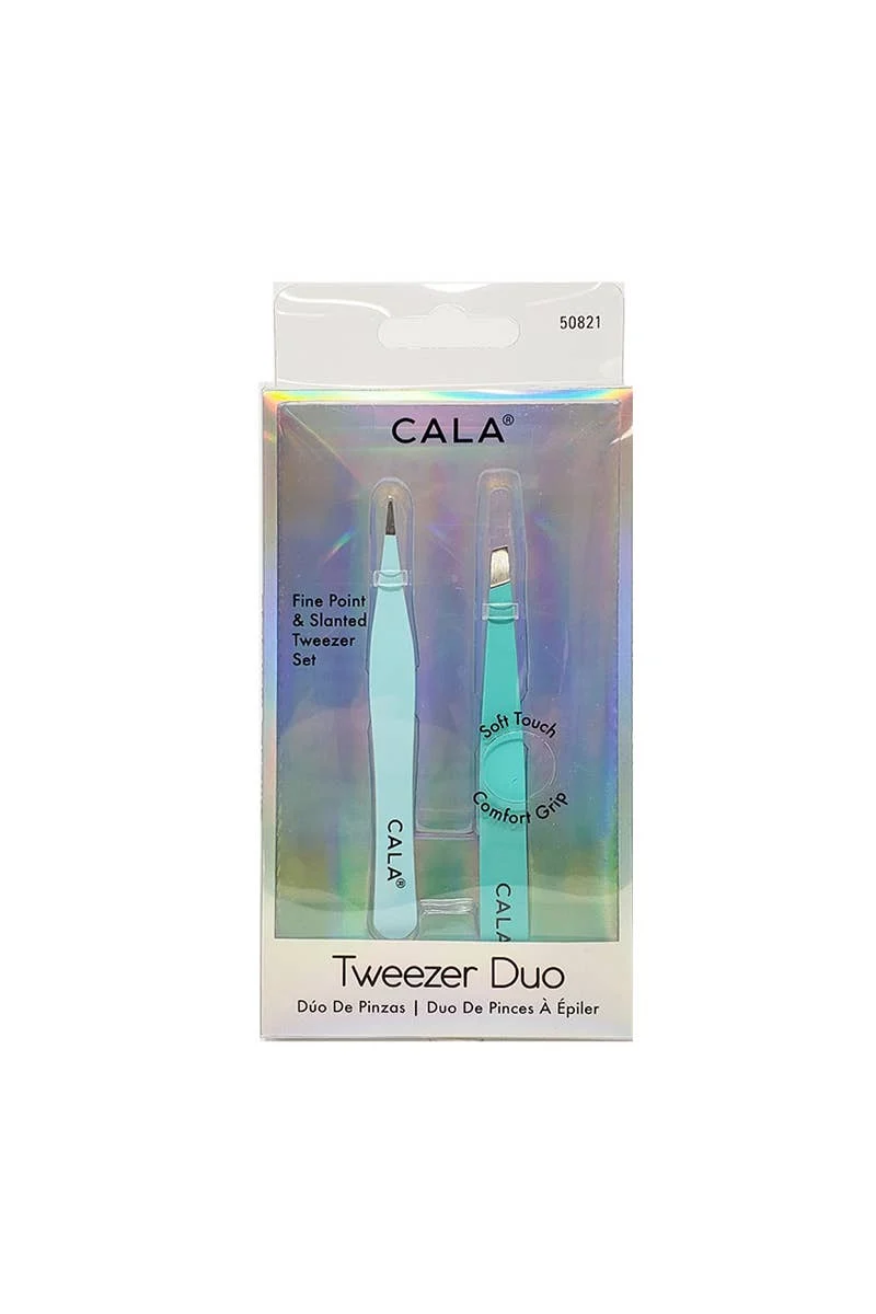 [Self-operated] CALA Mint Green Soft Precision Tweezers 2-Piece Set