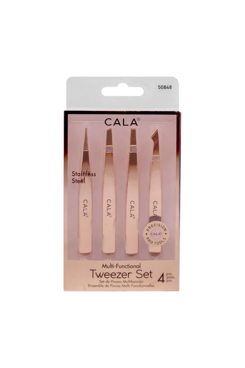 [Self-operated] CALA Rose Gold Multifunctional Precision Tweezers 4-Piece Set