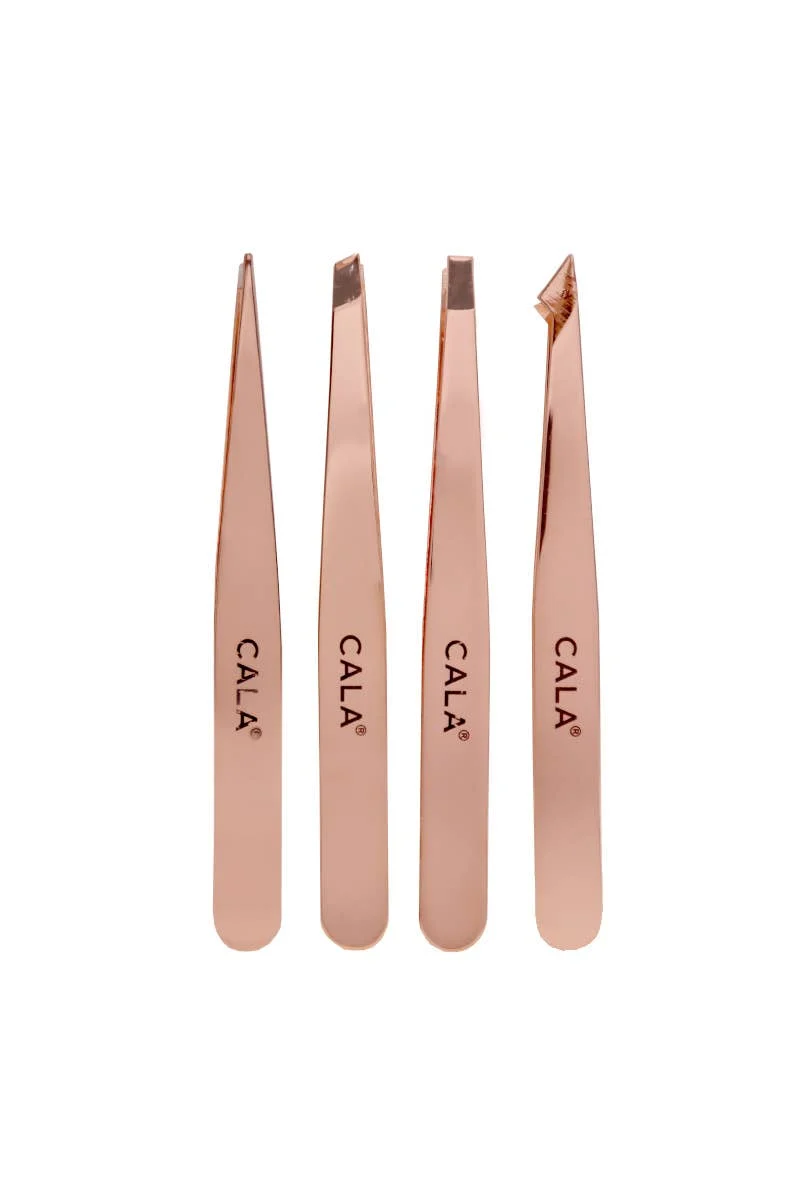 [Self-operated] CALA Rose Gold Multifunctional Precision Tweezers 4-Piece Set