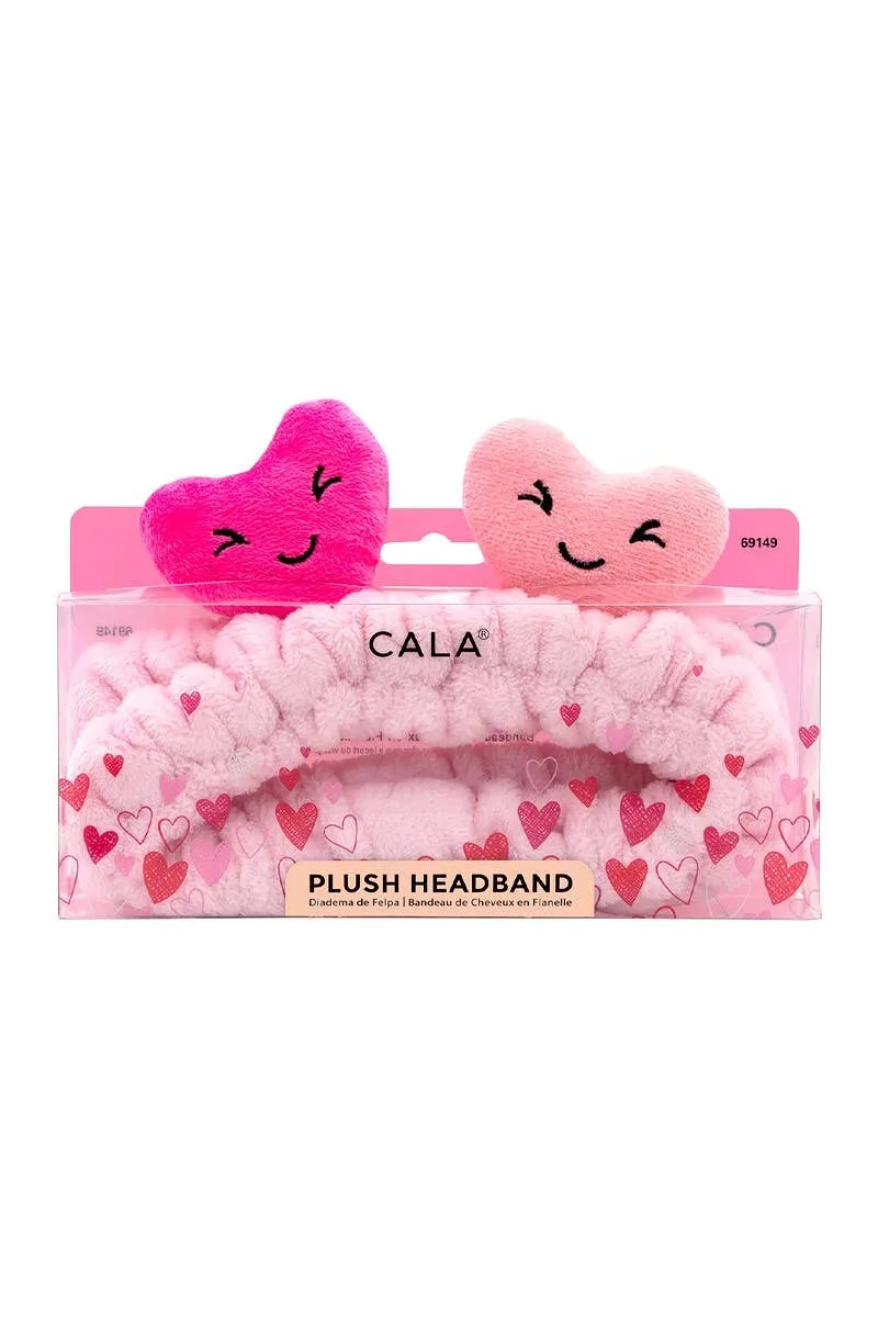 [Self-operated] CALA Pink Heart Plush Face Wash Headband Elastic Hair Tie