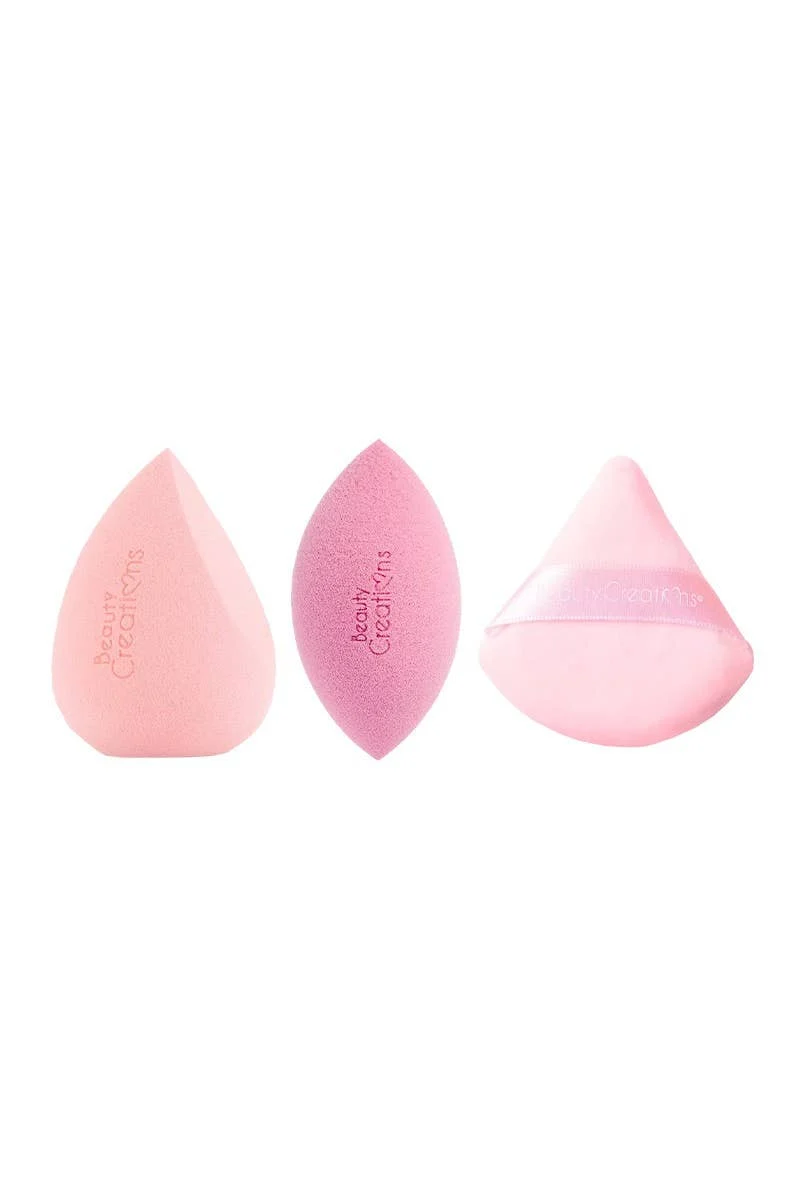 [Self-operated] Beauty CreationsBlend & Set Trio 3-in-1 Makeup Sponge & Puff Set