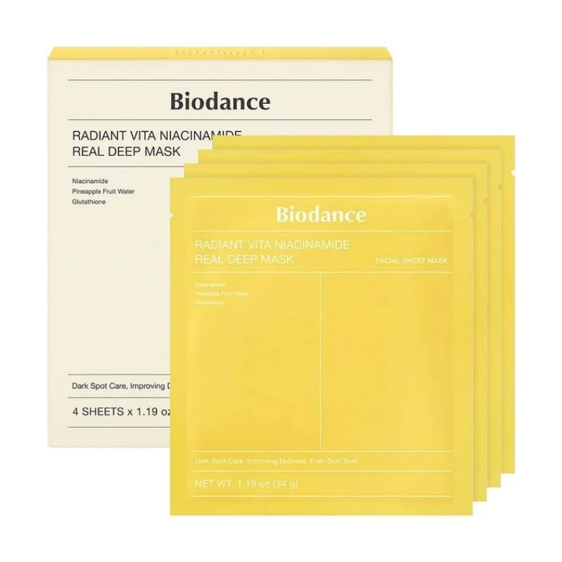 [Self-operated] Korea BIODANCE Yellow Vitamin Niacinamide Deep Hydrating Gel Mask 34g*4 sheets. Whitens, brightens, evens skin tone, improves roughness and minimizes pores, moisturizes, low irritation. Must be applied for 3 hours, can be left on overnight.