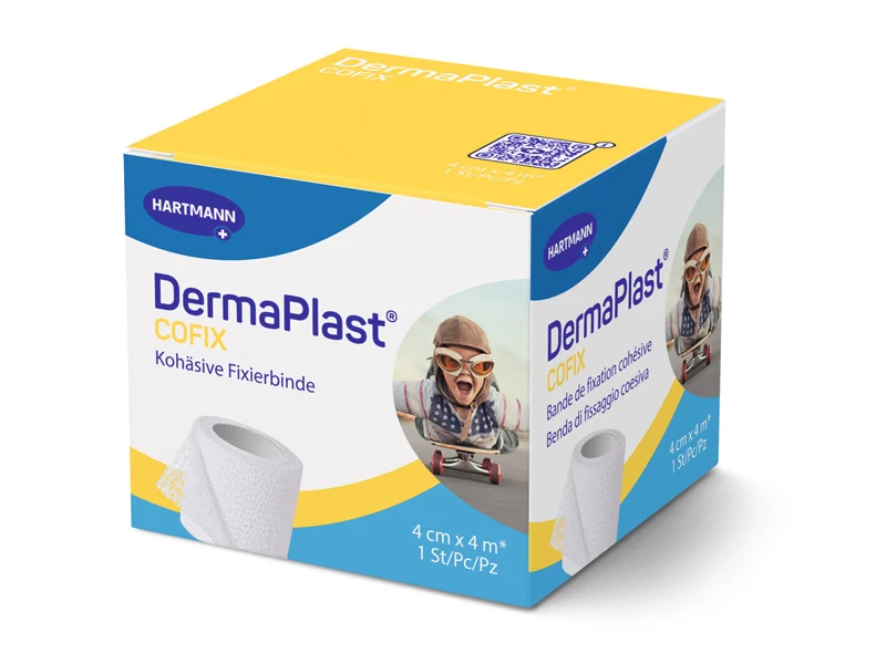 DermaPlast Cofix Kohäsive Fixierbinde, weiss, 4 cm x 4 m, 1 Stück
