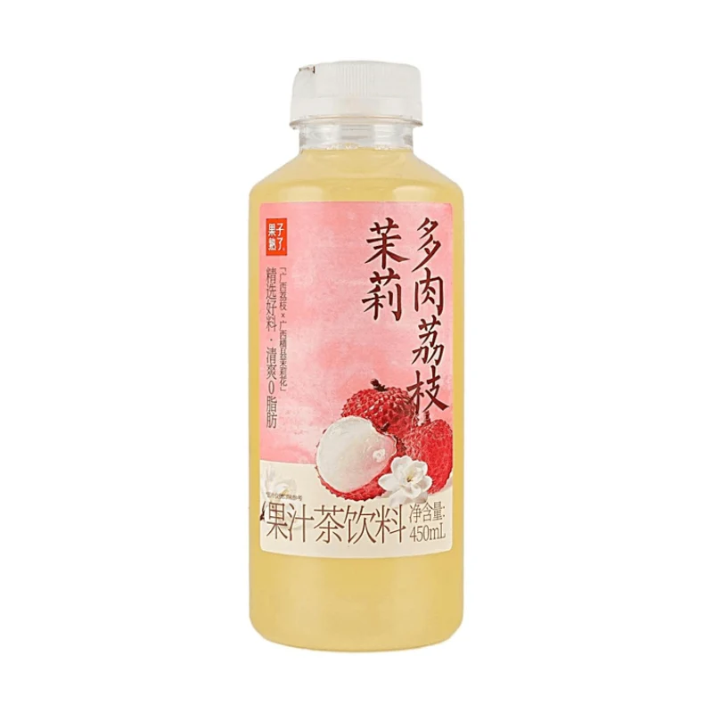 [Self-operated] Ripe Chinese Fruits Lychee and Jasmine Fruit Juice Tea 450ml - Real Fruit Juice Tea Base, Refreshing 0-Fat Fruit Juice Beverage