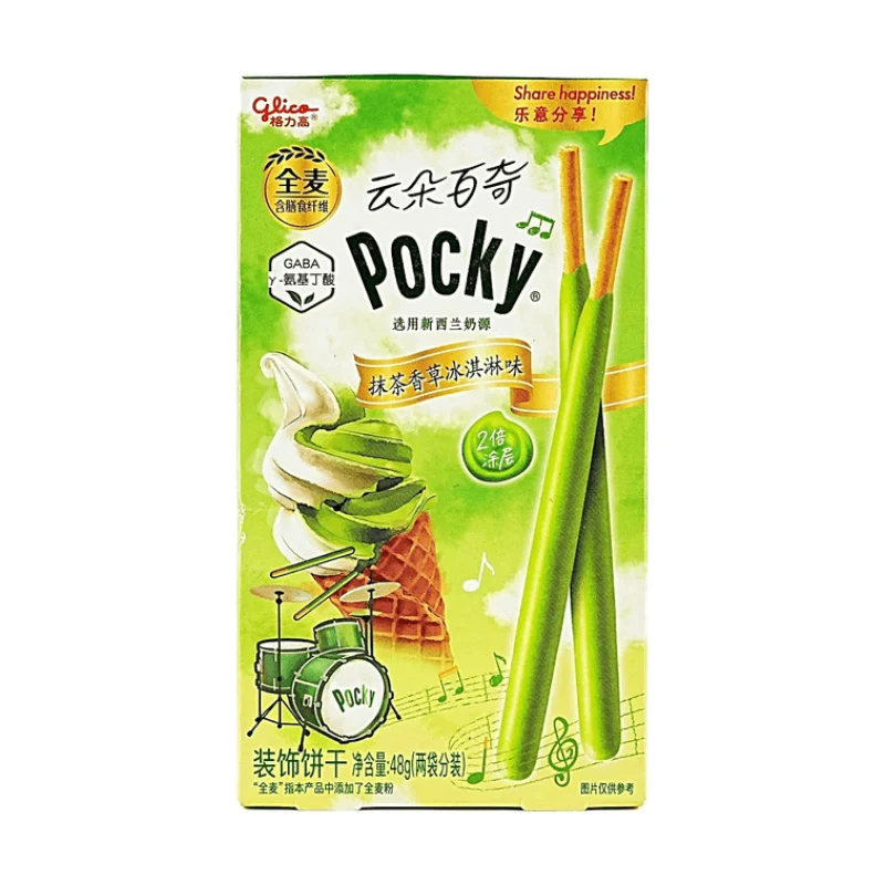 [Self-operated] Glico Pocky Cloud Chocolate Biscuit Sticks (Matcha Vanilla Ice Cream Flavor), 48g (Japan) - Coated Biscuit Sticks, Children's Biscuits, Snacks, Afternoon Tea