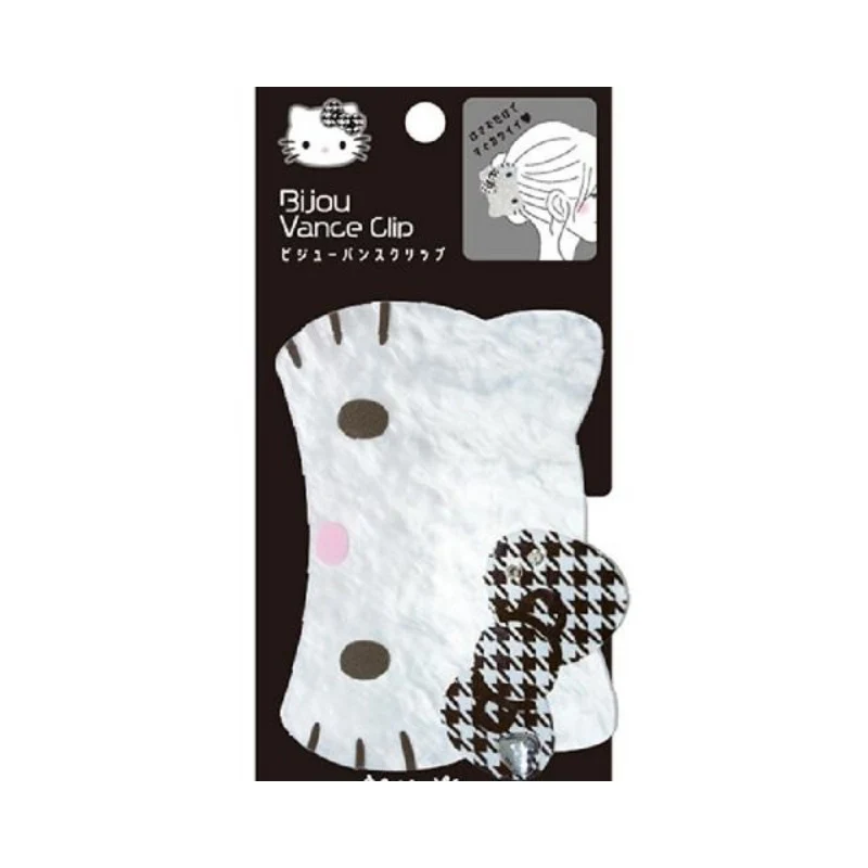 [Self-operated] Large Sanrio Shark Hair Clip, Houndstooth Pattern, Hello Kitty, 1-Pack, Large Hair Clip for Back of Head