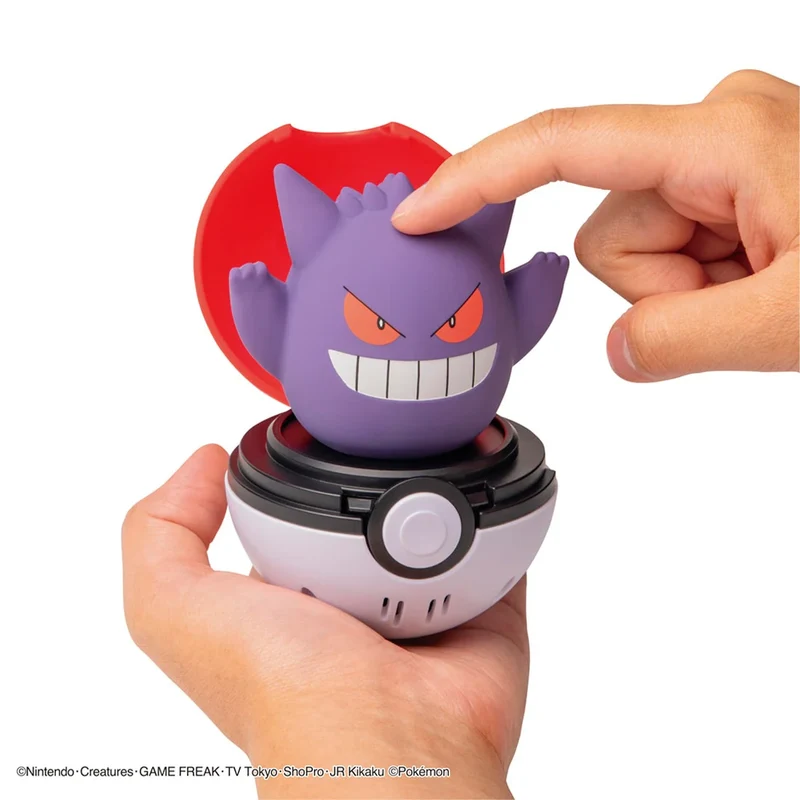 [Self-operated] TOMY Pokémon Bouncing Sound Poké Ball (Gengar Edition), 1-pack, interactive sound and light toy, stress-relieving squishy desktop ornament, holiday gift.