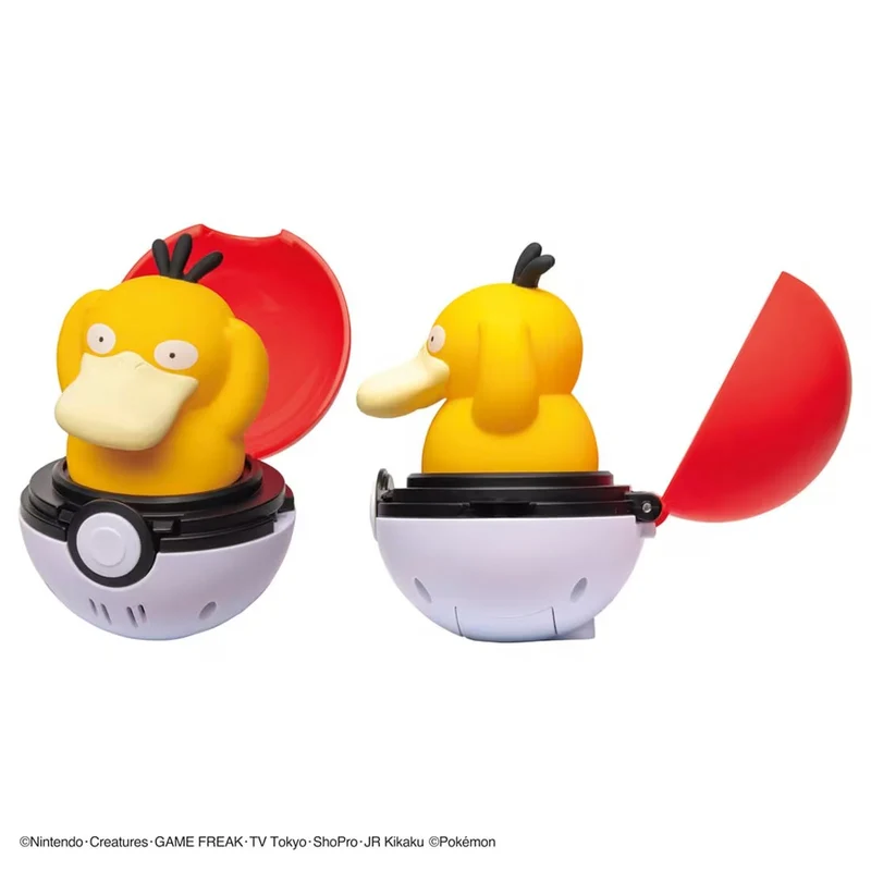 [Self-operated] TOMY Pokémon Bouncing Poké Ball with Sound and Psyduck Design (1-pack) - Interactive Sound and Light Toy, Stress-Relieving Squeezable Desktop Ornament, Holiday Gift