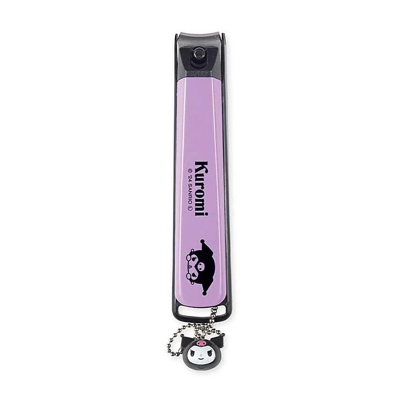 [Self-operated] Japan KAI Sanrio Nail Clippers with Pendant, Size M, Kuromi Design, Splash-proof Design, Sharp and Durable Blade, Portable and Carrying Safety Protection