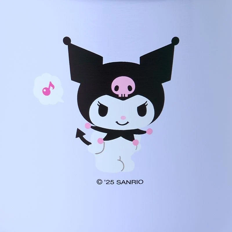 [Self-operated] Sanrio Stainless Steel Mug with Lid, Kuromi Style, 360ml. Keeps hot water hot for 4-6 hours, keeps cold drinks cold for a long time, long-lasting temperature control, dustproof and spillproof, safe material, comfortable grip.