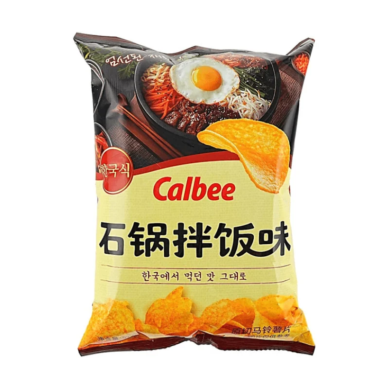 [Self-operated] Calbee Japanese Stone Pot Bibimbap Flavor Potato Chips 52g, Korean Style, Savory and Delicious, Suitable for Office Snacks, Fries, and Puffed Treats