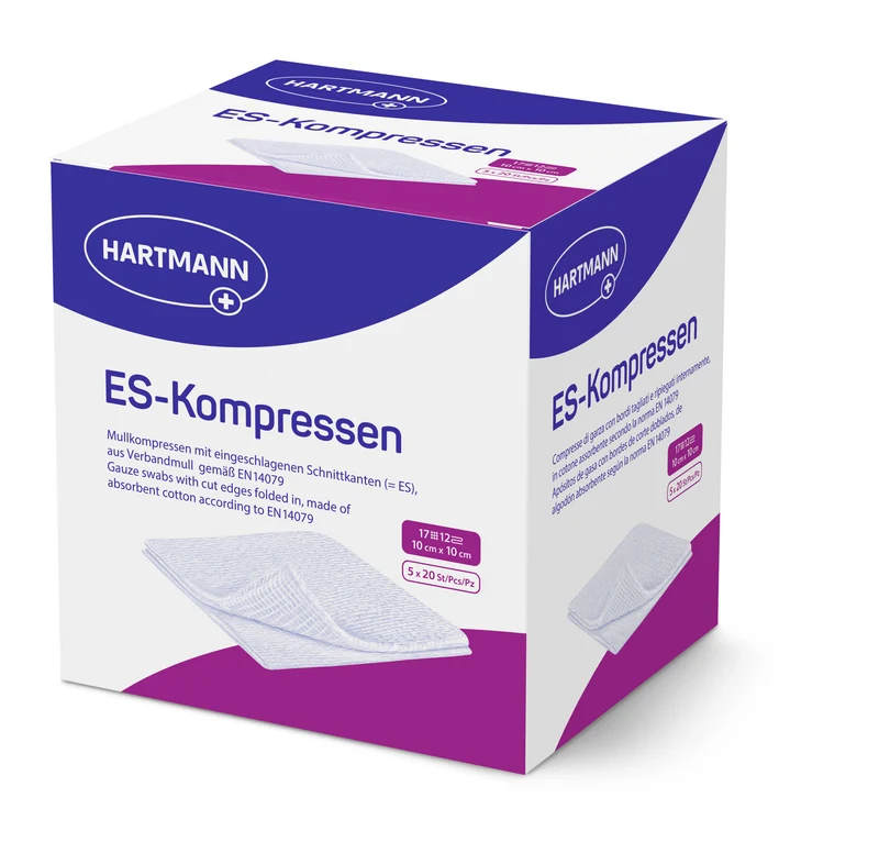 Hartmann ES Faltkompressen, Mullkompressen, weiss, 10 x 10 cm, 100 Stück