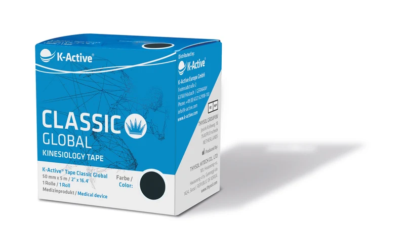K-Active Classic Global Tape, 1-er Box schwarz, 50 mm x 5 m