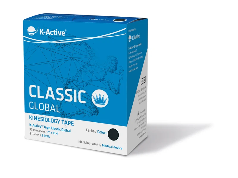 K-Active Classic Global Tape, 6-er Box, schwarz, 50 mm x 5 m