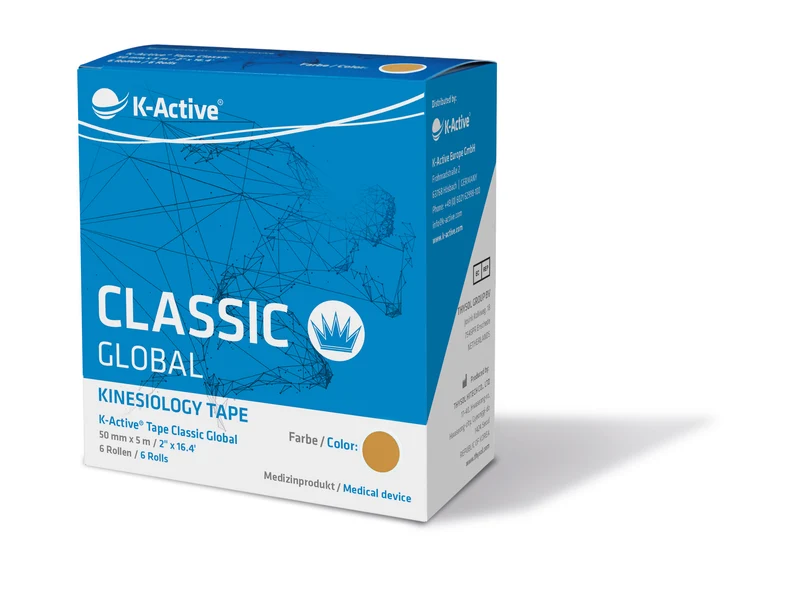K-Active Classic Global Tape, 6-er Box, beige, 50 mm x 5 m