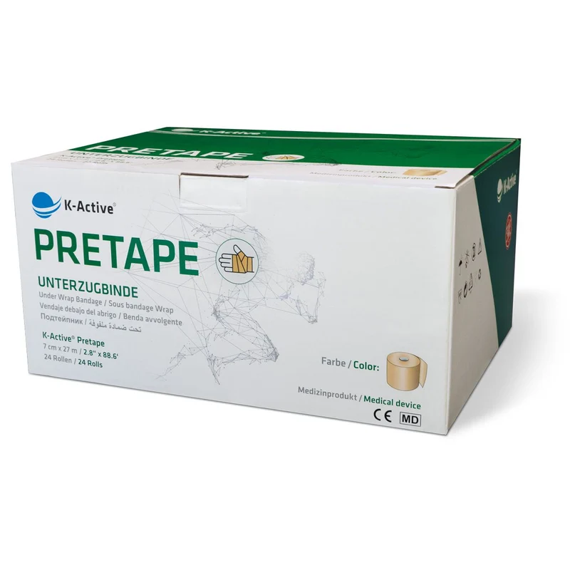 K-Active Pretape, beige, 7 cm x 27 m, 24 Stück