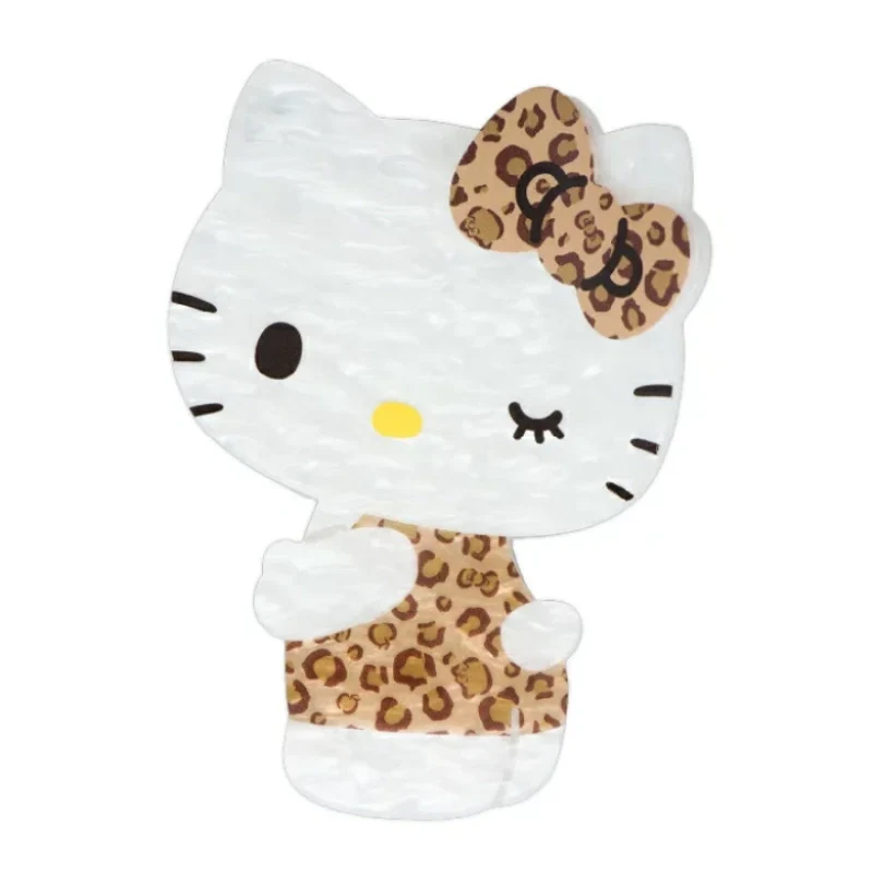 [Self-operated] Japanese Sanrio Large Shark Hair Clip, Pearl White, Water Ripple Leopard Print, Hello Kitty, 1-Pack, Large Hair Clip for Back of Head