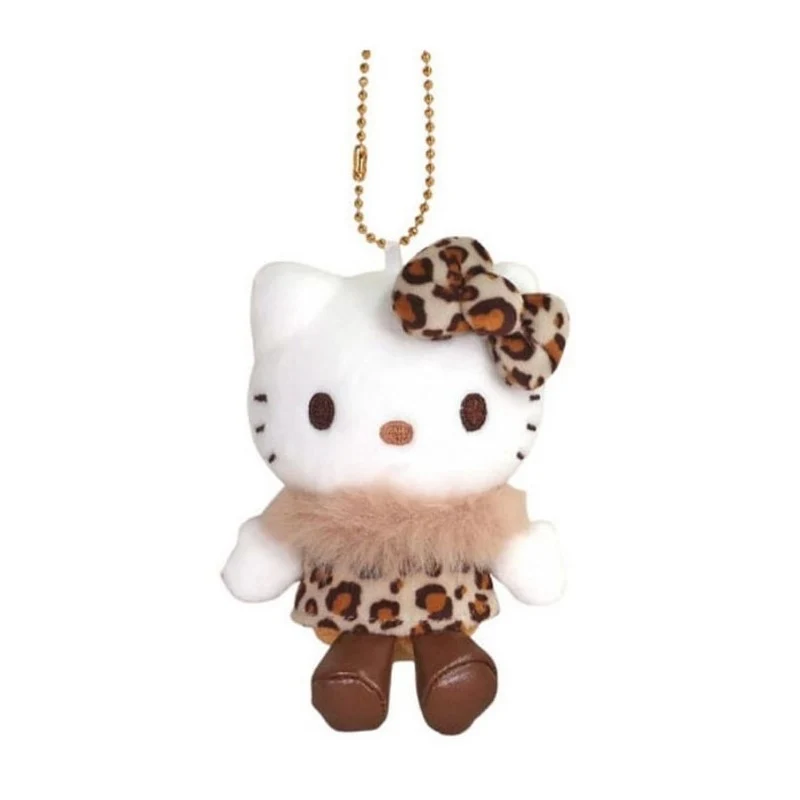 [Self-operated] Sanrio 50th Anniversary Limited Edition Leopard Print Styling Y2K Millennium Spicy Retro Plush Toy Charm Hello Kitty Brown Leopard Print (1 piece) Car Hanger Bag Charm Keychain
