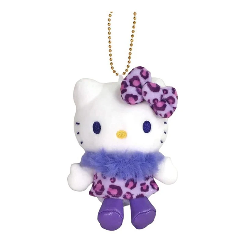 [Self-operated] Sanrio 50th Anniversary Limited Edition Leopard Print Styling Y2K Millennium Spicy Retro Plush Toy Charm Hello Kitty Purple Leopard Print (1 piece) Car Hanger Bag Charm Keychain