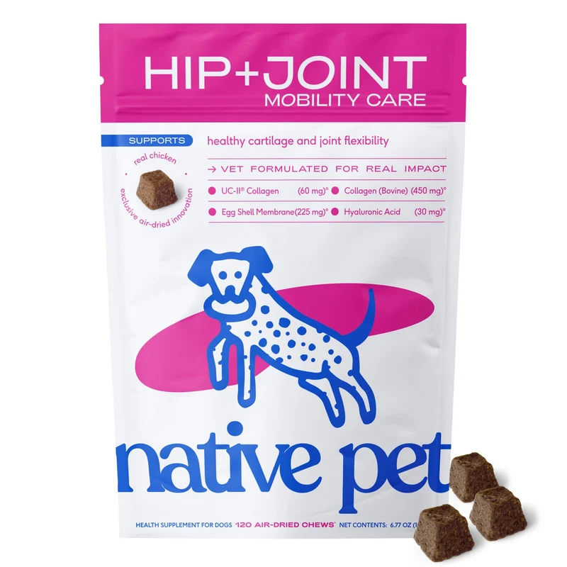 [Self-operated] Native Pet Hip+ Joint Mobility Care Dog Hip Joint Freeze-Dried Chewable Tablets, 60 Tablets, for Joint Cartilage and Flexibility Maintenance.