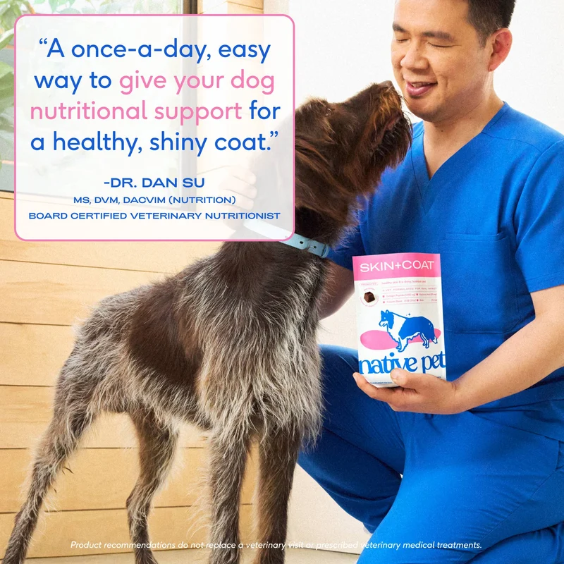 [Self-operated] Native Pet Skin+Coat Freeze-Dried Chewable Canine Skin and Coat Care Products (30 tablets) for Shiny Coat, Moisturizing, Anti-Itch, and Nutritional Supplementation.