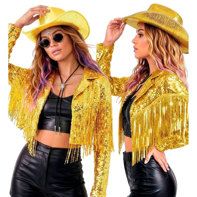 Goldene Festival-Paillettenjacke
