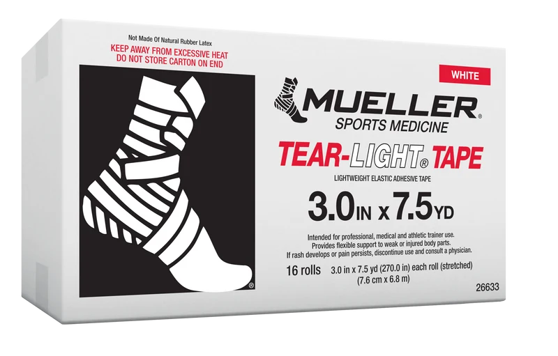 Mueller TEAR Light Tape, weiss, 7.5 cm x 6.85 m, 16 Stück