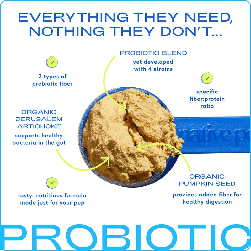 [Self-operated] Native Pet Dog Probiotics + Prebiotic Powder, Sensitive Digestive Health Nutritional Powder, 30 scoops