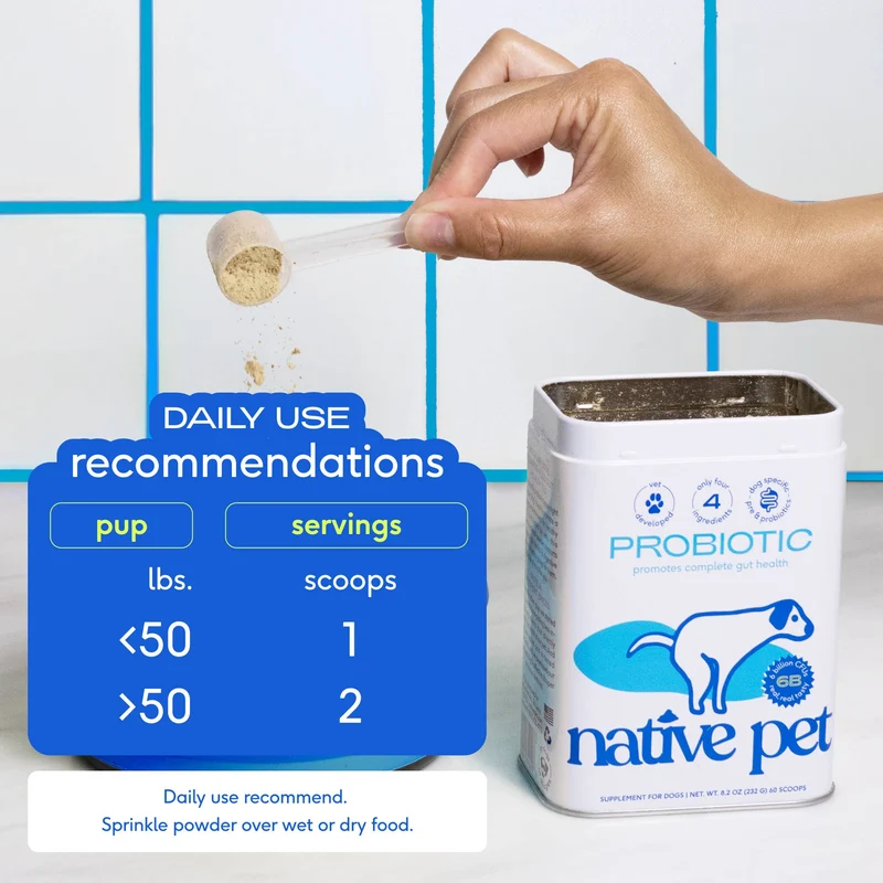 [Self-operated] Native Pet Dog Probiotics + Prebiotic Powder, Sensitive Digestive Health Nutritional Powder, 30 scoops