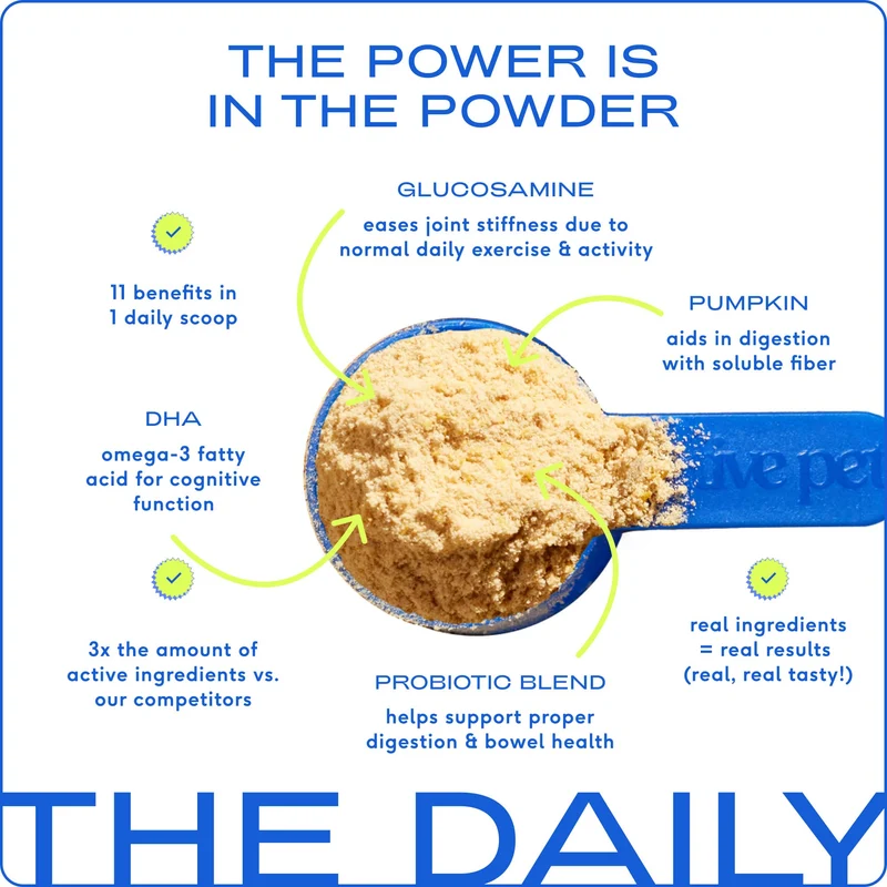[Self-operated] Native Pet The Daily 11-in-1 Multivitamin Powder for Dogs of All Ages, Daily Multivitamin Supplement, 30 scoops