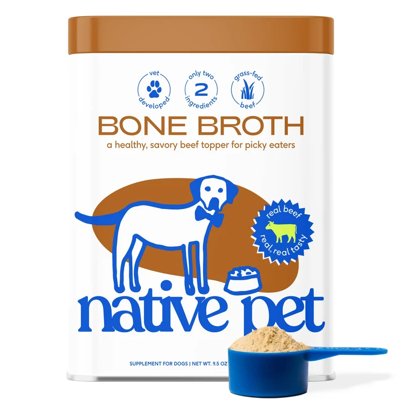 [Self-operated] Native Pet Natural Beef Bone Broth Powder, High-Protein Dog Food Mix Powder, 4.75oz (134.7g)