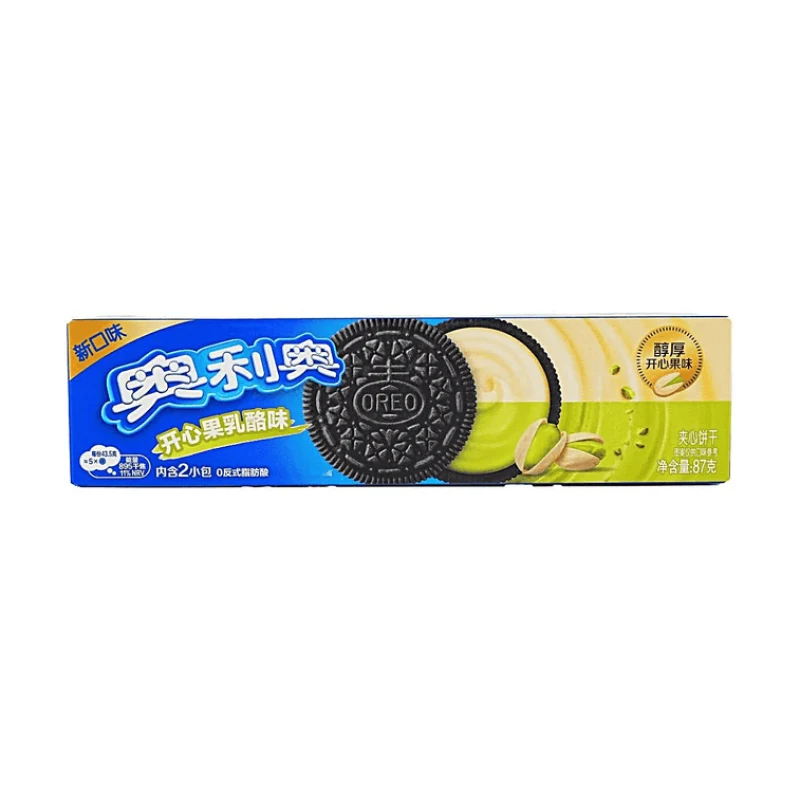 [Self-operated] Oreo Sandwich Cookies (Mainland China Version) Pistachio Cheese Flavor 87g Rich, Nutty, and Milky Flavor - Breakfast, Snack, Office Treat