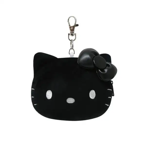 [Self-operated] Japanese Sanrio plush storage bag, HELLO KITTY glossy PU leather, large bow, 1 piece, small coin purse pendant, bag charm, keychain.