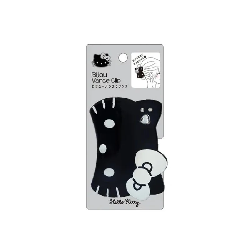 [Self-operated] Japan Sanrio Large Shark Hair Clip, Black Charcoal Limited Edition Hello Kitty, 1-Pack Large Hair Clip for Back of Head