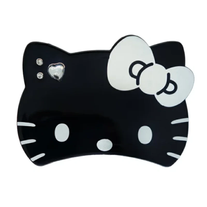 [Self-operated] Japan Sanrio Large Shark Hair Clip, Black Charcoal Limited Edition Hello Kitty, 1-Pack Large Hair Clip for Back of Head